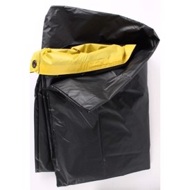 vandtæt pose i sort nylon gult inderfor 86 x 60 cm